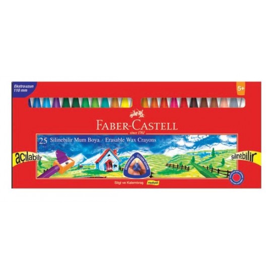 Faber-Castell Silinebilir Wax Crayon Pastel Boya 25’Li