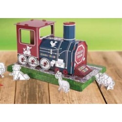 Circus Train 3D Boyutlu Karton Maket Boyama Treni