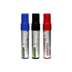 Mikro 6010 Jumbo 10 mm Permanent Markör Kalem (1 Adet) Siyah-Mavi-Kırmızı