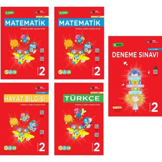 SBM Yayaınları 2.Sınıf Tüm Dersler Eğitim Seti 5 Kitap