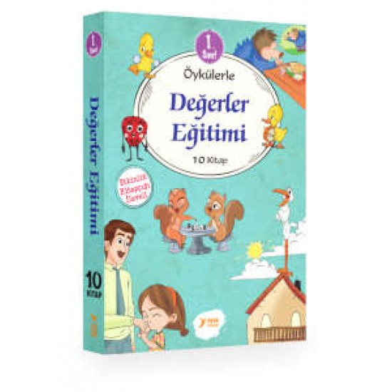 Öykülerle Değerler Eğitimi 1.Sınıf 10 Kitap Renkli Hece