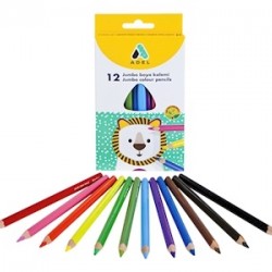 Adel 12 Renk Üçgen Jumbo Boya Kalemi