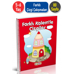 Farklı Kalemle Çizgiler (Spiralli Çizgi Çalışmaları Kitabı)