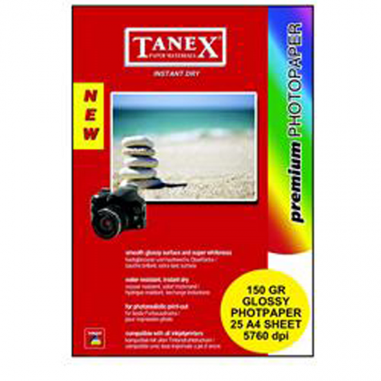 Tanex Fotoğraf Kağıdı A4 150 Gr 25'li Glossy