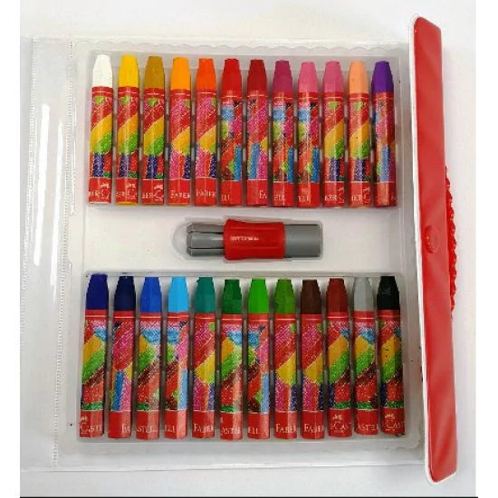 Faber-Castell Plastik Çantalı Tutuculu Pastel Boya 24 Renk