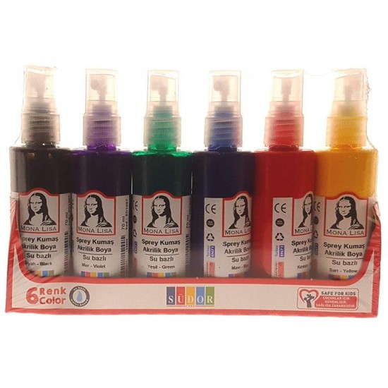 Südor 6 Renk Sprey Kumaş Akrilik Boya 70 Ml