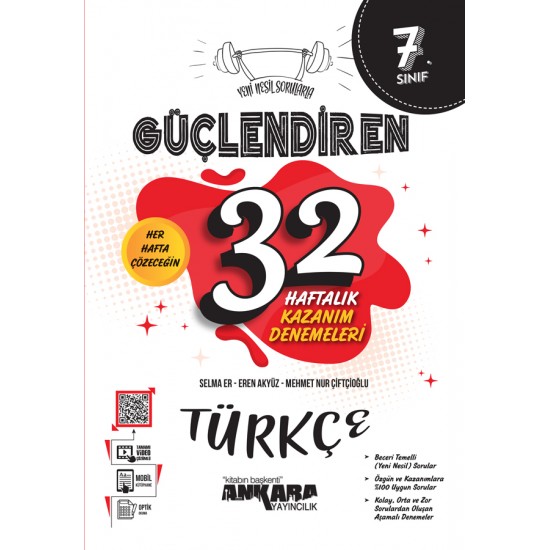 Ankara Yayıncılık 7. Sınıf Güçlendiren 32 Haftalık Türkçe Kazanım Denemeleri Ankara Yayıncılık 7. Sınıf Güçlendiren 32 Haftalık Türkçe Kazanım Denemeleri