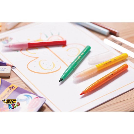 Bic Kids Fırça Uçlu Keçeli Kalem 18 Renk Kavanoz