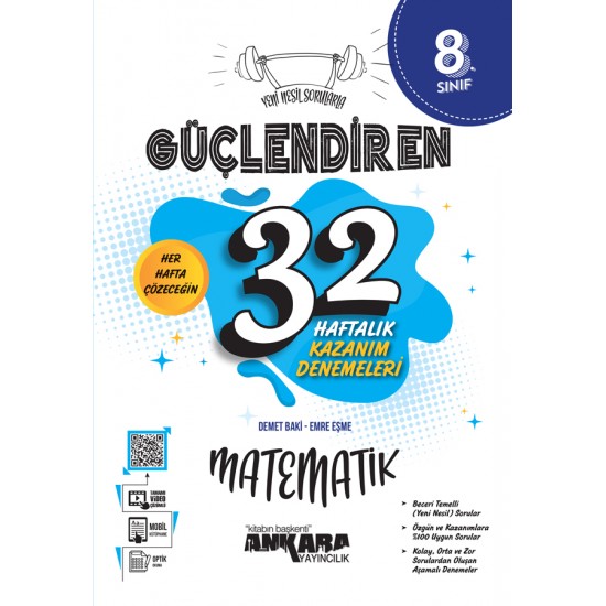 Ankara Yayıncılık  8. Sınıf Güçlendiren 32 Haftalık Matematik Kazanım Denemeleri