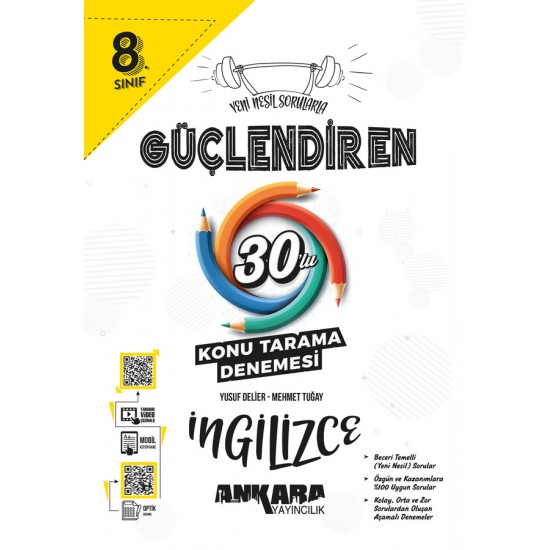 Ankara Yayıncılık 8.⁠ ⁠Sınıf Güçlendiren İngilizce 30'lu Konu Tarama Denemesi