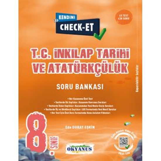 Okyanus Yayınları 8. Sınıf Kendini Check - Et İnkılap Tarihi Ve Atatürkçülük Soru Bankası