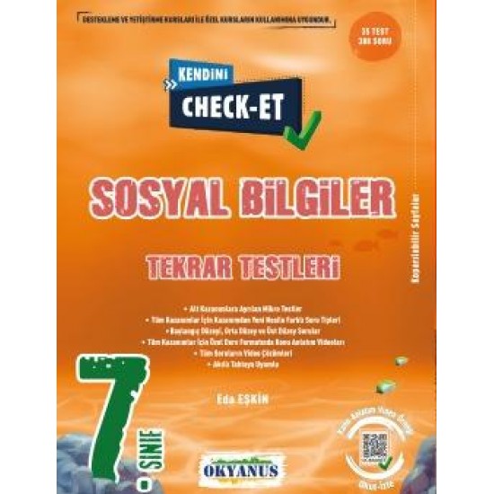 Okyanus Yayınları 7. Sınıf Kendini Check - Et Sosyal Bilgiler Tekrar Testleri