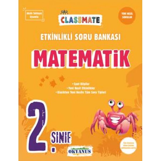 Okyanus Yayınları 2. Sınıf Classmate Matematik Etkinlikli Soru Bankası Okyanus Yayınları