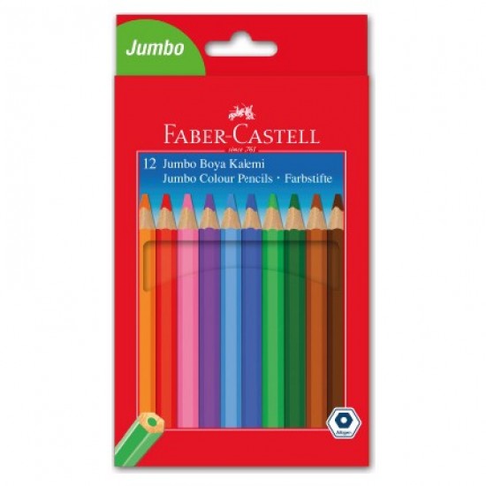 Faber Castell 12 Renk Jumbo Kuru Boya Karton kutu