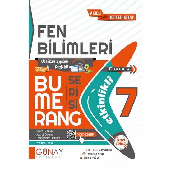 Günay Yayınları 7.Sınıf Bumerang Serisi Fen Bilimleri Soru Bankası
