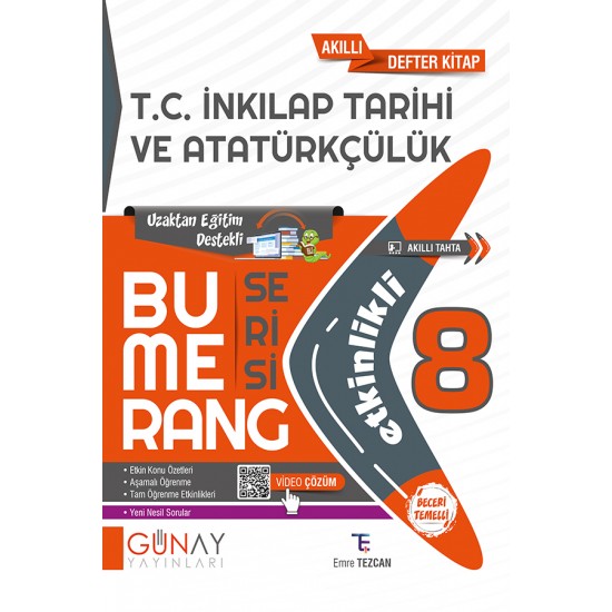 Günay Yayınları 8.Sınıf Bumerang Serisi T.C. İnkılap Tarihi Soru Bankası