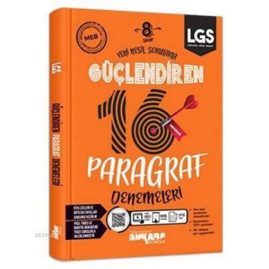 Ankara Yayıncılık 8. Sınıf LGS Paragraf Güçlendiren 16 Deneme