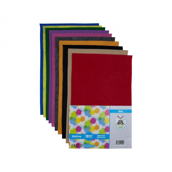 Keçe 20X30 1MM 10 Renk Paket