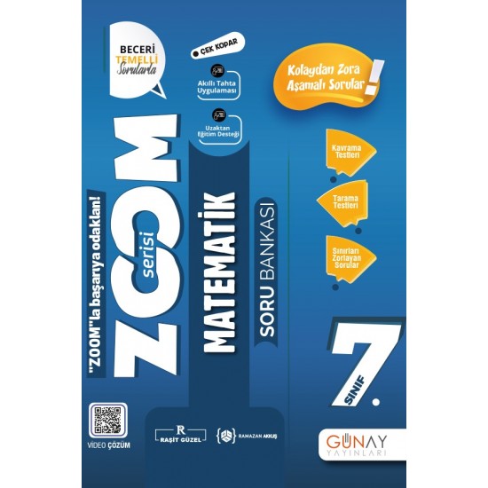Günay Yayıncılık  7.Sınıf Zoom Matematik Soru Bankası