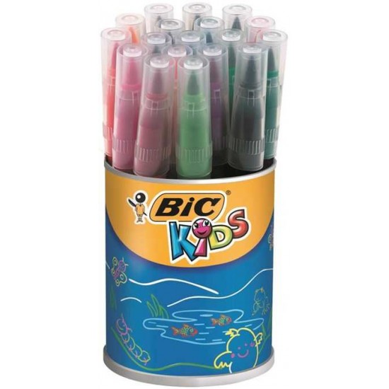 Bic Kids Fırça Uçlu Keçeli Kalem 18 Renk Kavanoz
