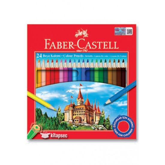 Faber Castell 24 Renk Kuru Boya Karton kutu