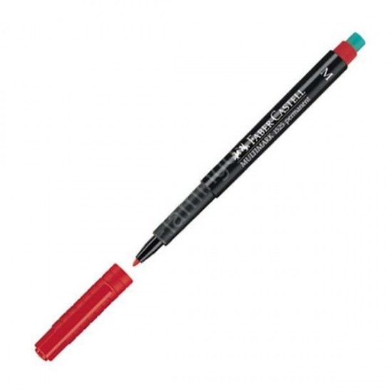 Faber Castell Permanent M (Kalın) CD Kalem Kırmızı