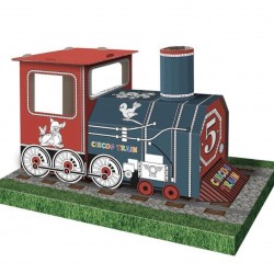Circus Train 3D Boyutlu Karton Maket Boyama Treni