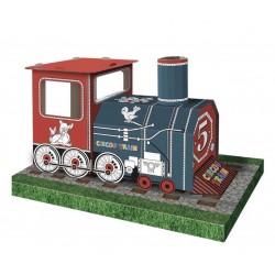 Circus Train 3D Boyutlu Karton Maket Boyama Treni
