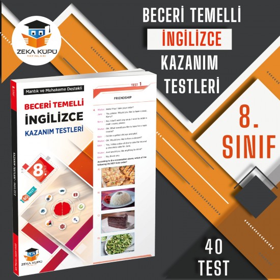 Zeka Küpü Yayınları 8. Sınıf İngilizce Beceri Temelli Kazanım Testleri