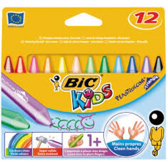 Bic Elleri Kirletmeyen Üçgen Pastel 12'Li Kutu