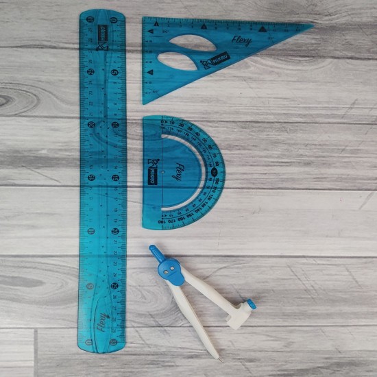 Mikro Flexible Çizim Seti Silikon Kırılmayan Cetvel 4 Parça