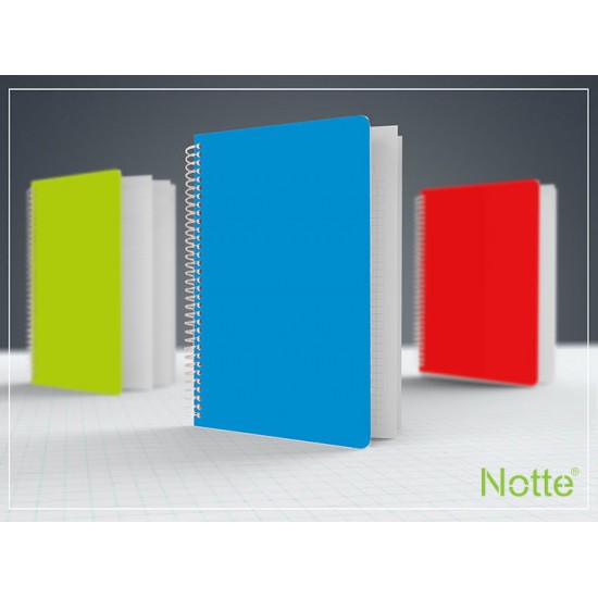 Notte Eko Plastik Kapak A4 Harita Metod Spiralli 100 Yp. Kareli Defter