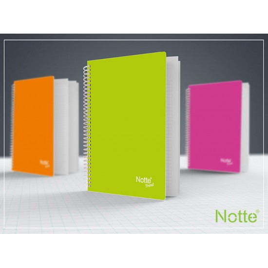 Notte Trend A4 80 Yaprak PP Defter 6'lı Karışık ( Asorti Renkler)