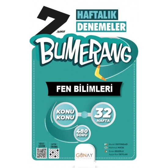 Günay Yayıncılık  7.Sınıf Bumerang Haftalık Fen Bilimleri Denemeleri