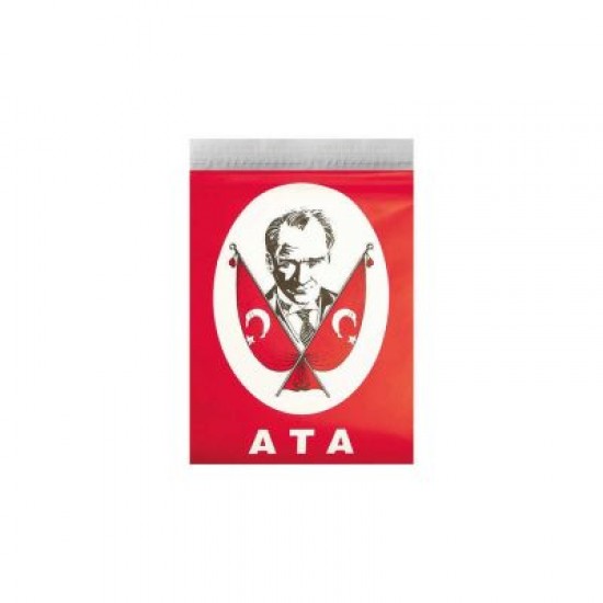 İpli Ata'lı Bayrak 14x20 Orta Boy 40 li Sınıf Süsleme için