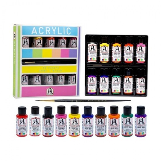 Südor Mona Lisa 10 Renk Akrilik Boya + Fırça