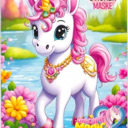 Unicorn Boyama Kitabı Çıkartma ekli Maske Hediyeli