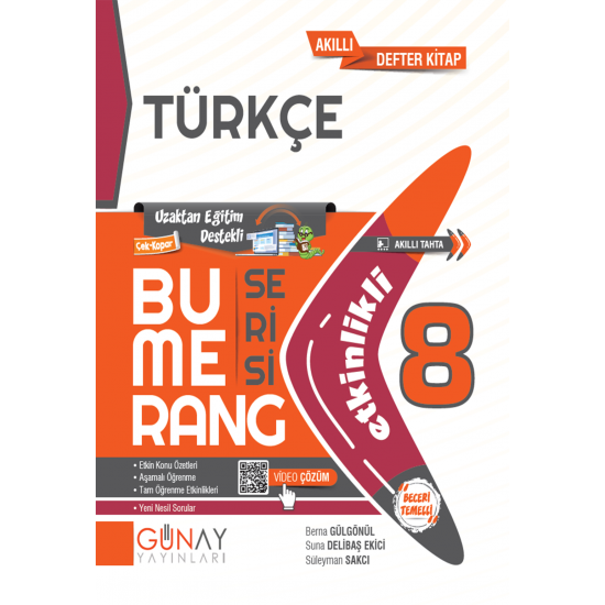 Günay Yayınları 8.Sınıf Bumerang Serisi Türkçe Soru Bankası