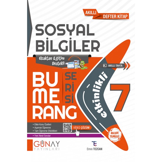 Günay Yayınları 7.Sınıf Sosyal Bilgiler Etkinlikli Bumerang Serisi Soru Bankası Günay Yayınları